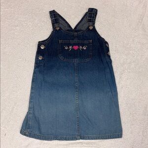 Vintage expressions ombré Denim blue Jean jumper Dress Embroidered Pocket 5t
